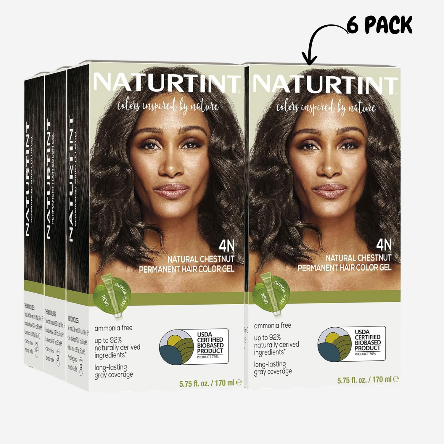 Naturtint Permanent Hair Color 4N Natural Chestnut (Pack of 6)