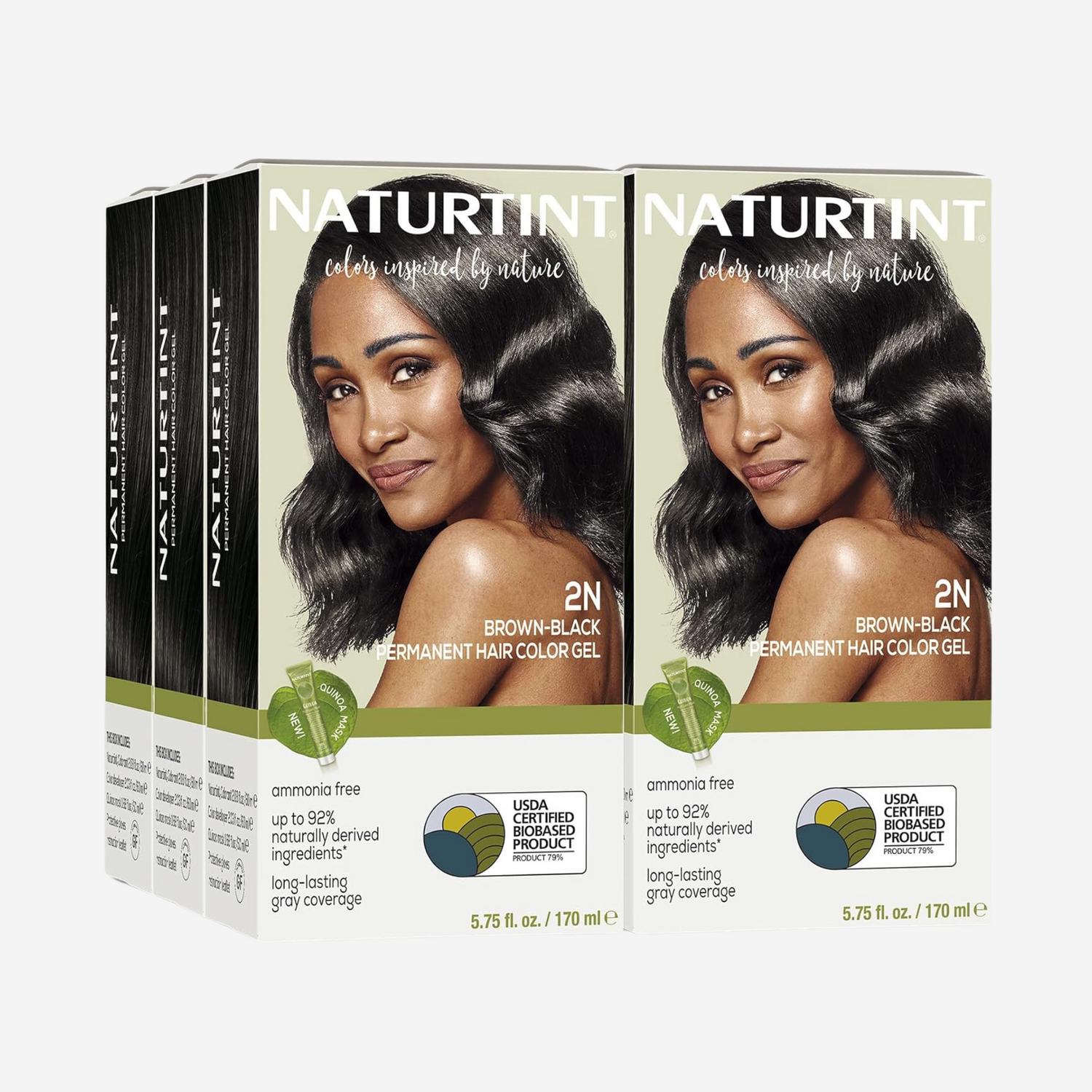 Naturtint Permanent Hair Color 2N Brown Black (Pack of 6)