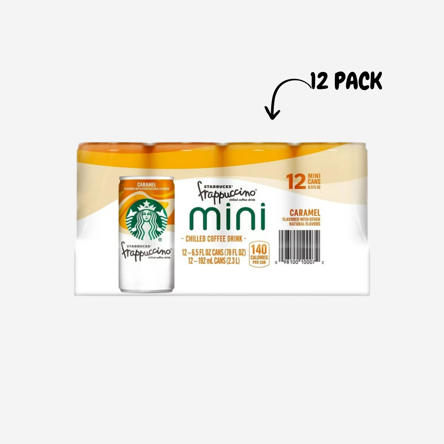 Starbucks Frappuccino Caramel Mini Coffee Drink, 6.5 Fluid Ounce (Pack of 12)