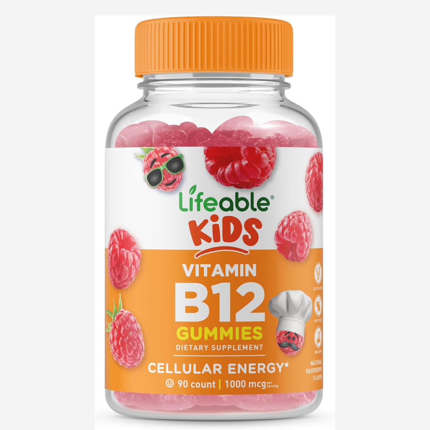 Lifeable Vitamin B12 for Kids - 1000mcg - Great Tasting Natural Flavor Gummy Supplement Vitamins 90 Gummies
