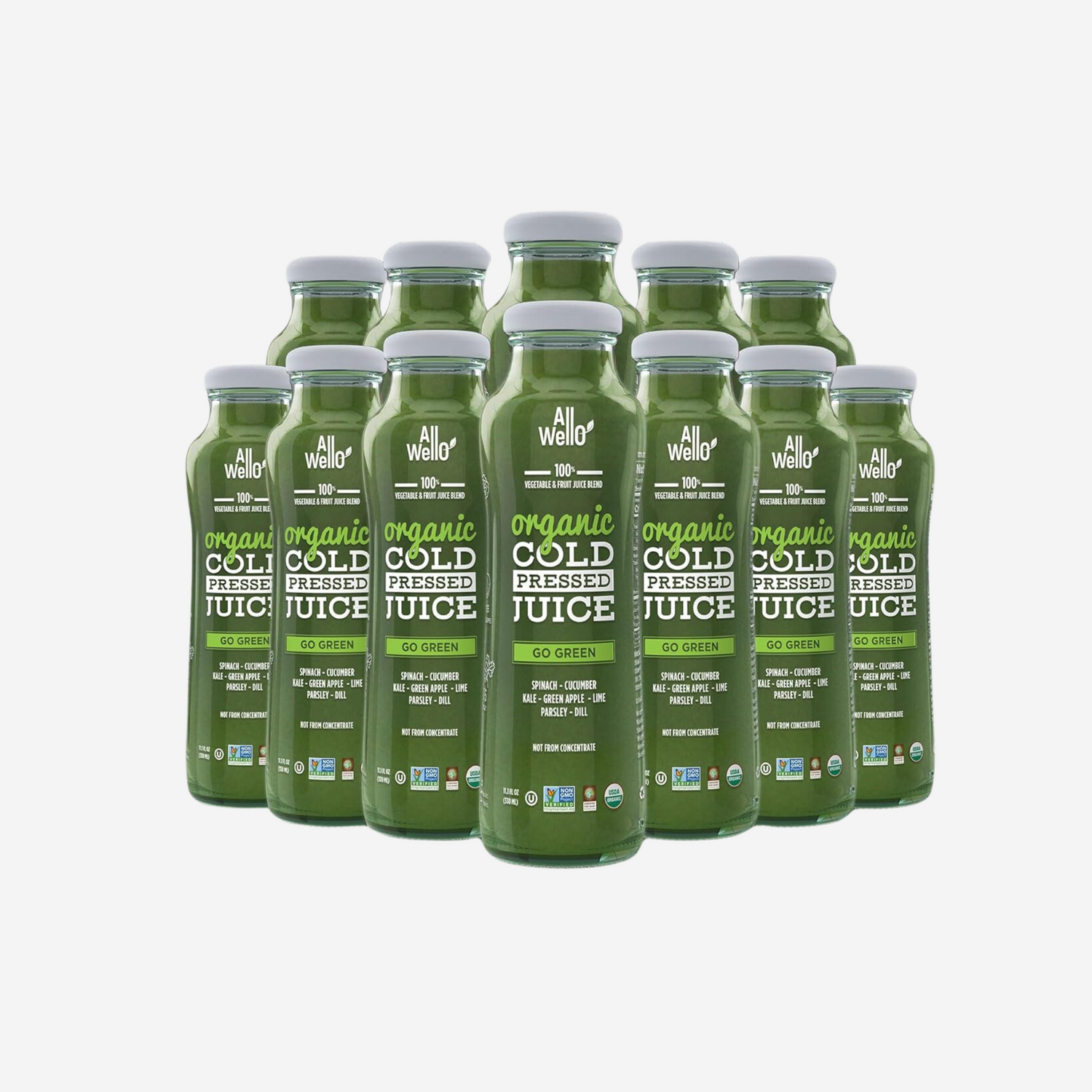 ALLWELLO Organic Cold Pressed Juice - Go Green