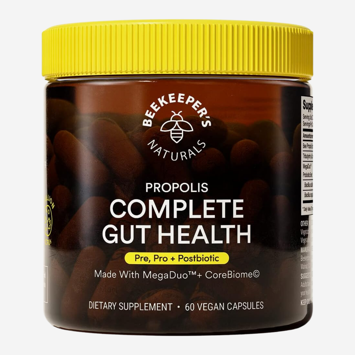 Beekeeper's Naturals Complete Gut Health, 3-in-1 Prebiotic, Postbiotic, Probiotics for Digestive Health & Bloating Relief for Women & Men