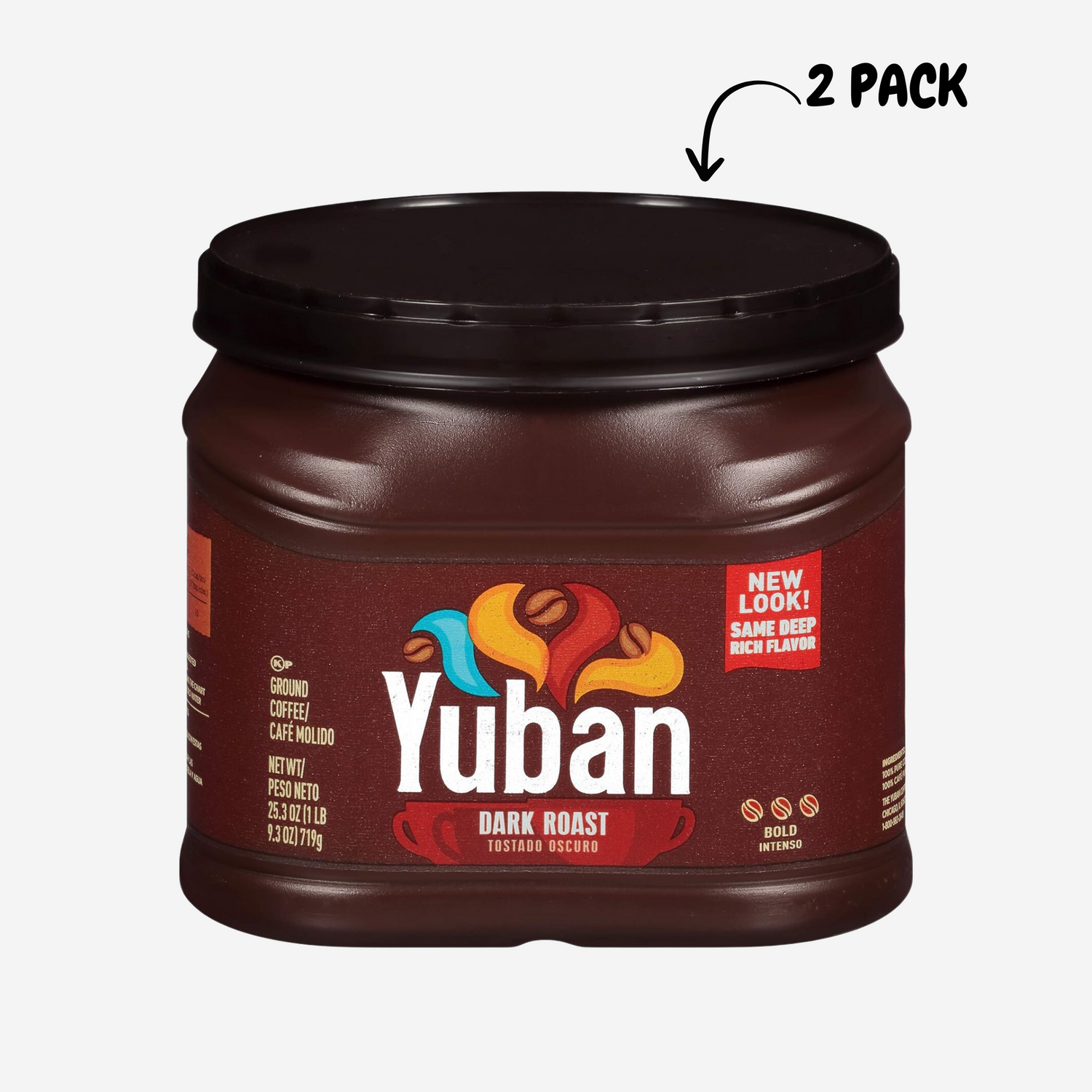 Yuban Bold Dark Roast Ground Coffee (25.3 oz Canisters, Pack of 2)