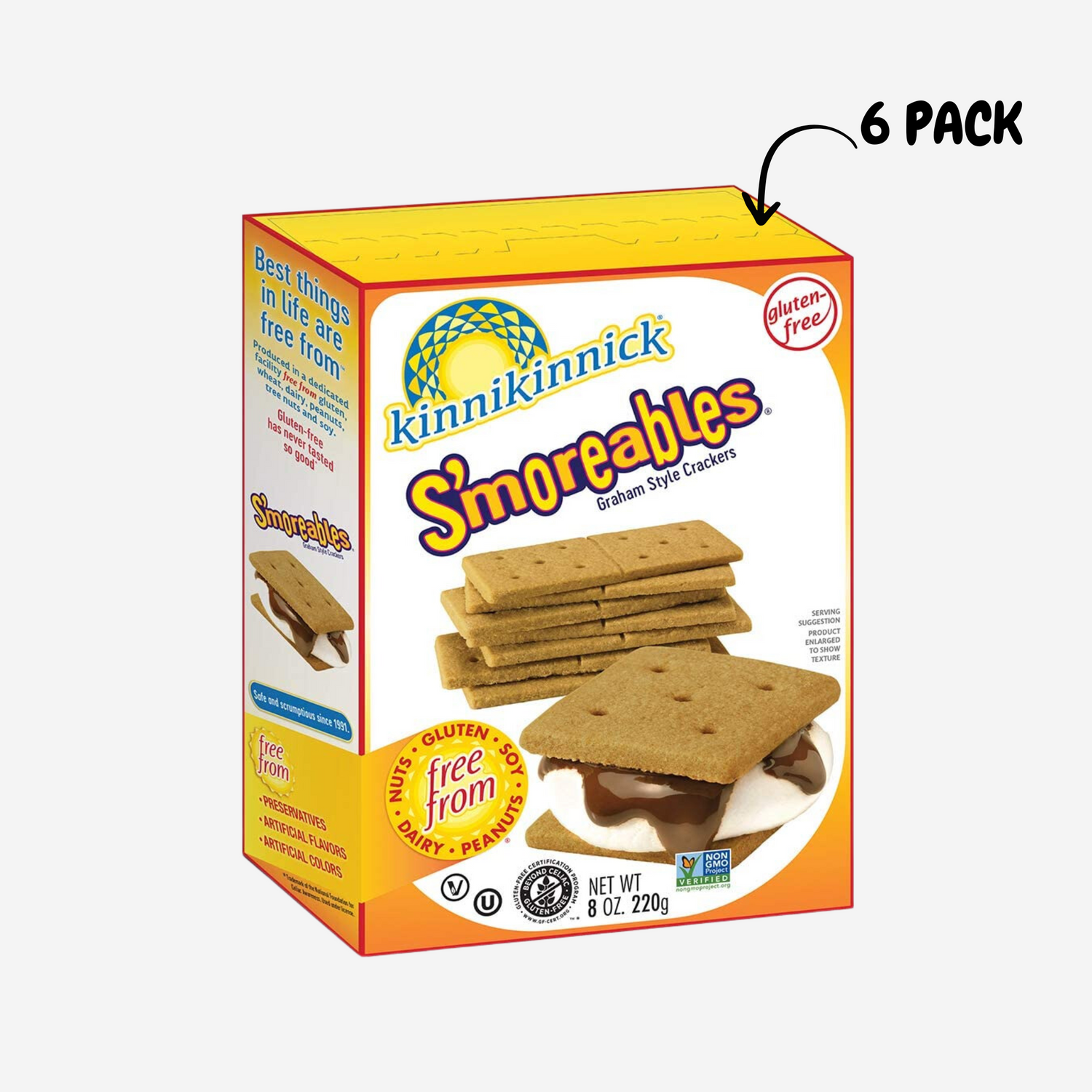 Kinnikinnick Gluten Free S'moreables Graham Style Crackers, 8 Ounce (Pack of 6)