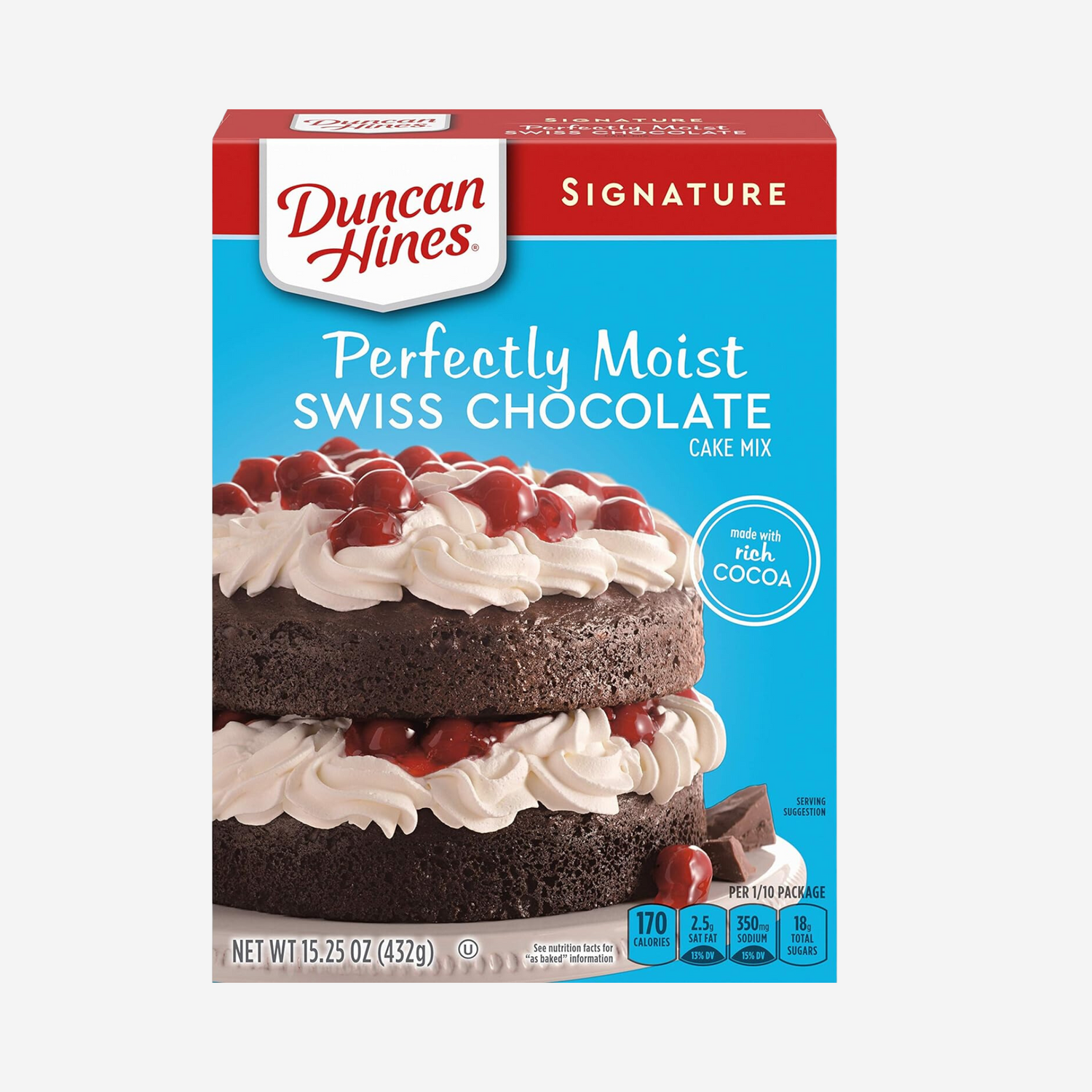 Duncan Hines Signature Perfectly Moist Swiss Chocolate Cake Mix 15.25 Ounce 12 Pack