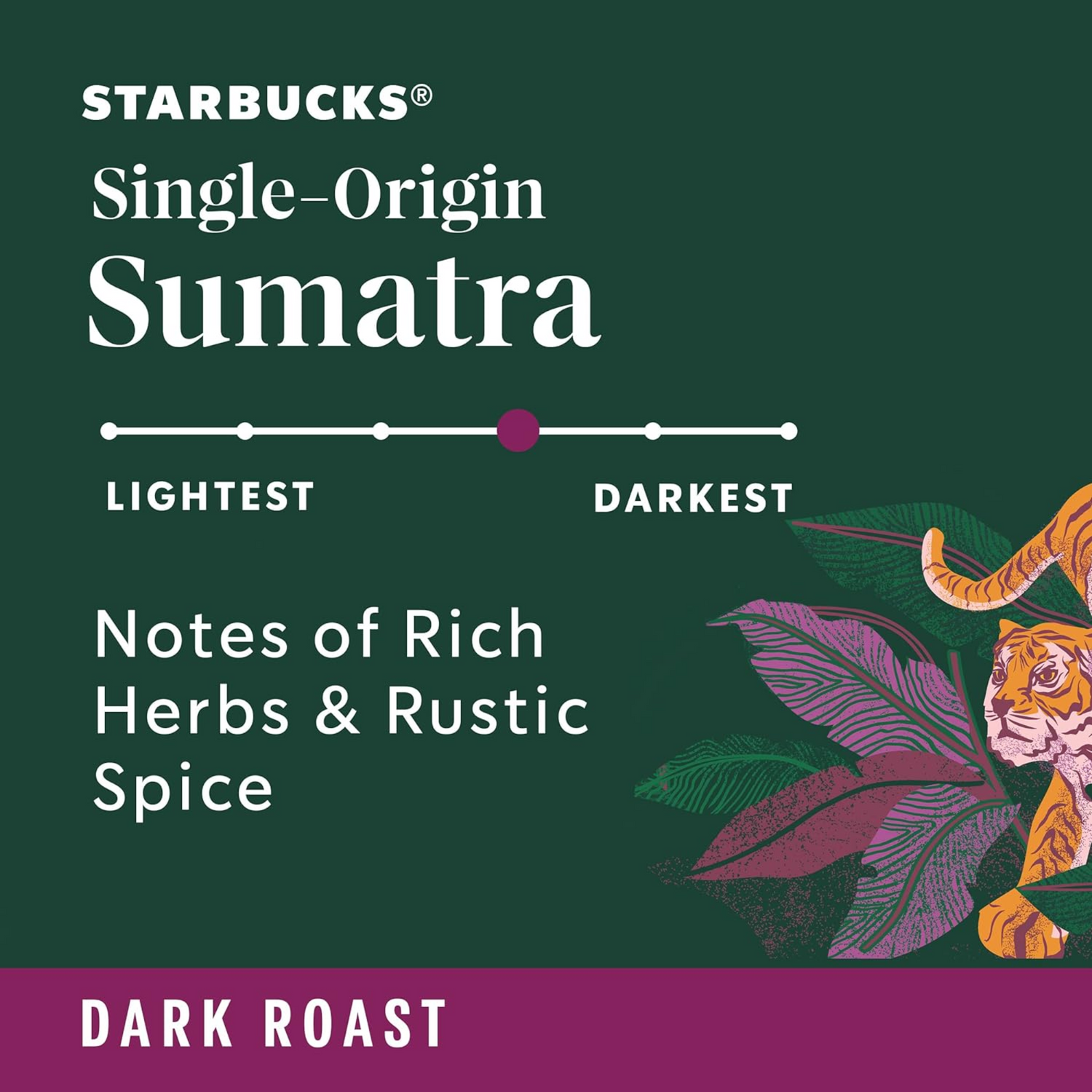 Starbucks K-Cup Coffee Pod Dark Roast Coffee—Sumatra 100% Arabica 1 box (32 pods)