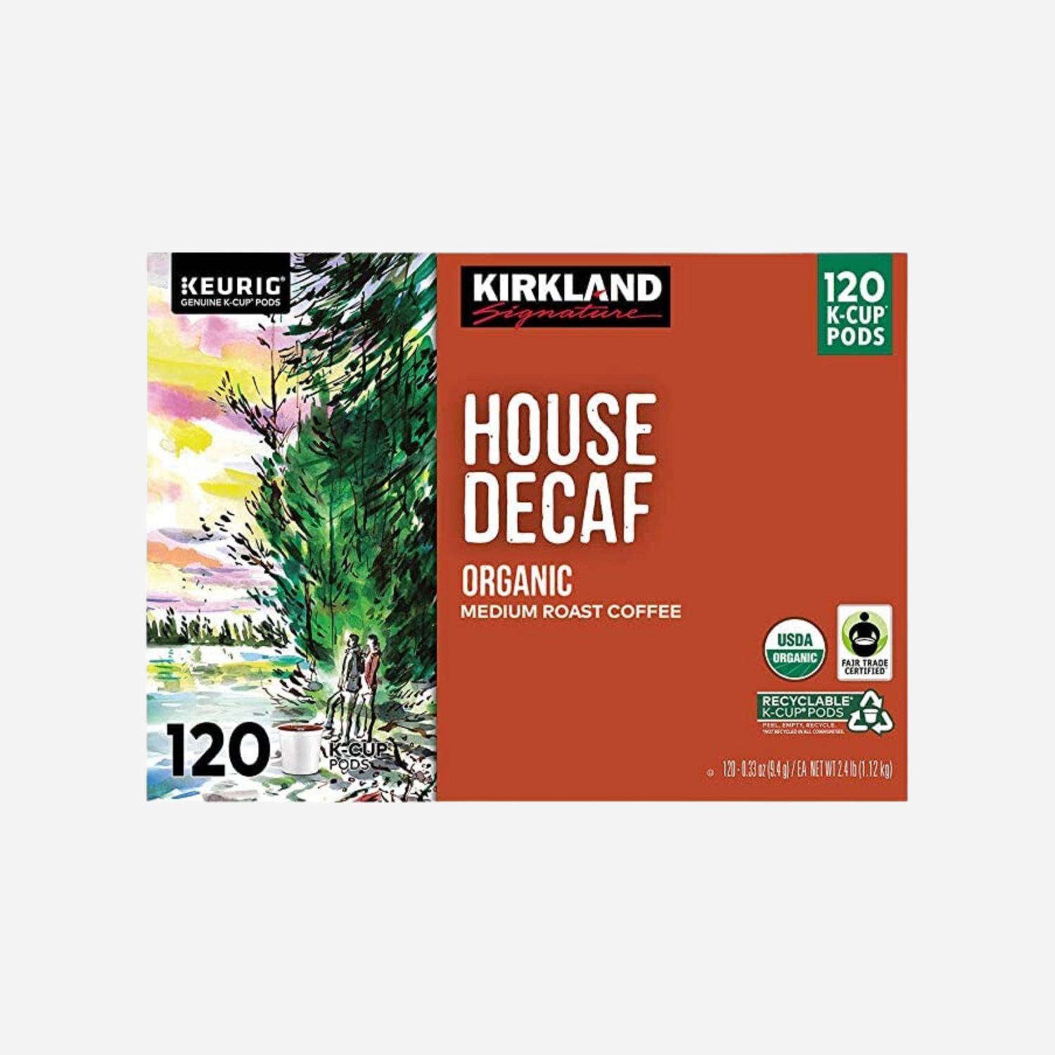 Kirkland Signature House Decaf, Organic Medium Roast Coffee K-Cups - 120 Count