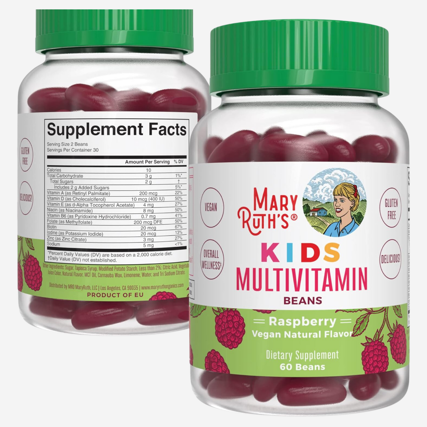 MaryRuth's Multivitamin Multimineral Vita-Beans for Kids Vegan Chewable Vitamins for Ages 4+ 60 Count