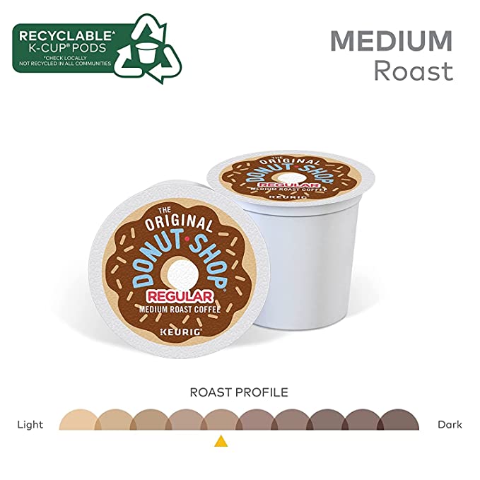 The Original Donut Shop Regular K-Cups, Authentic Medium Roast Coffee K-Cup Pods 100 Count
