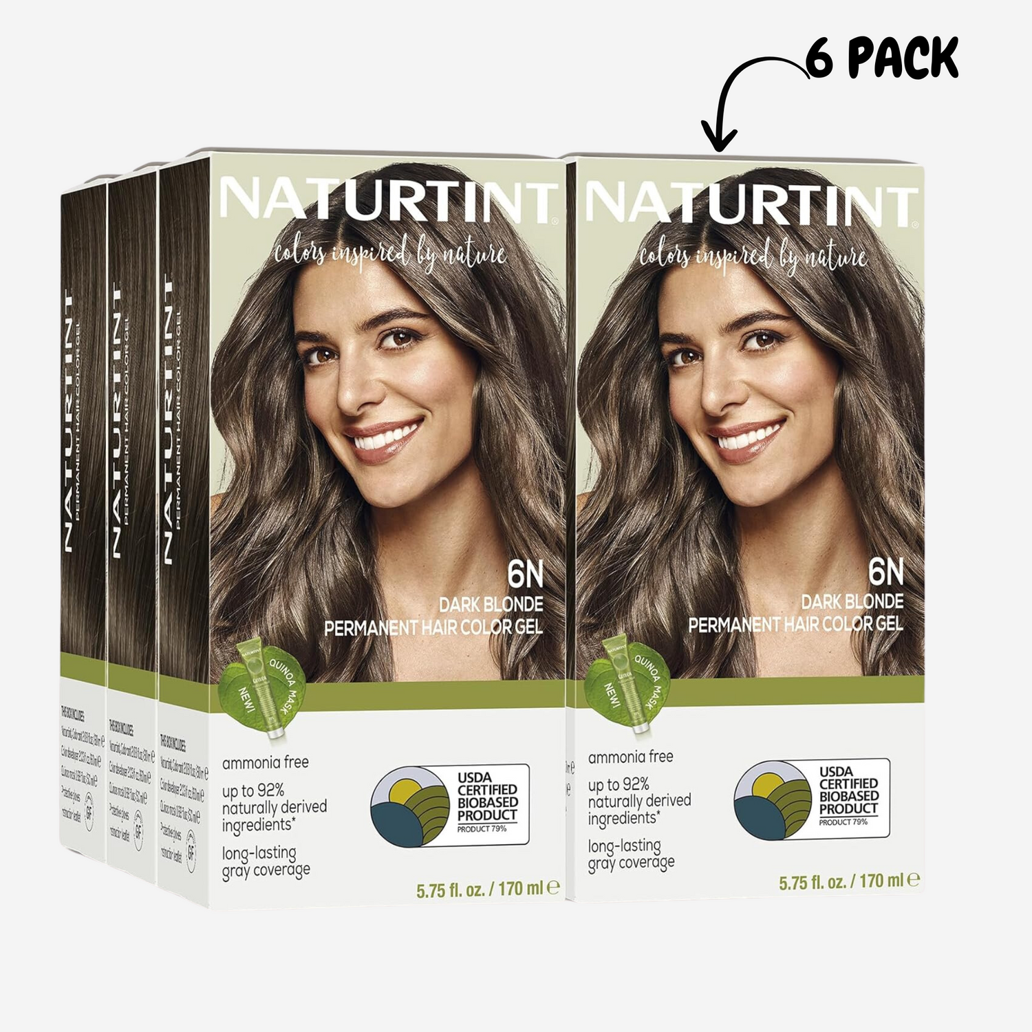 Naturtint Permanent Hair Color 6N Dark Blonde (Pack of 6)