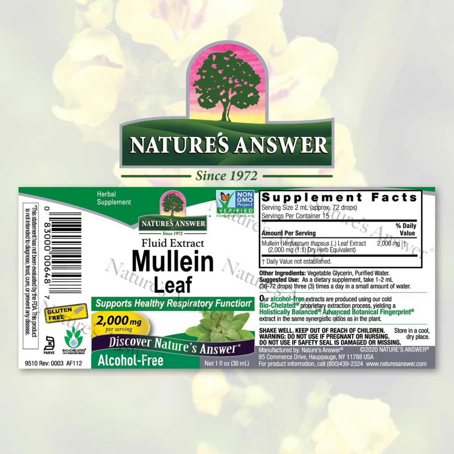 Nature's Answer Mullein Leaf | Herbal Supplement | Supports Respiratory Function & Mucous Membranes