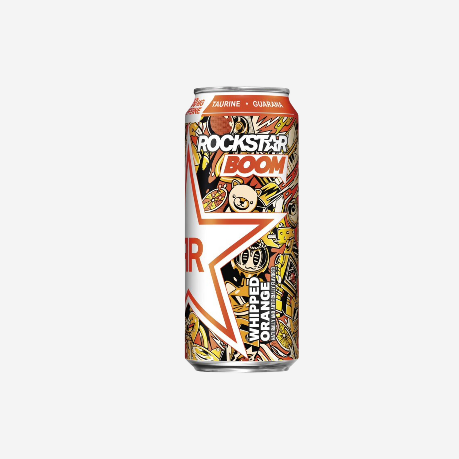 Rockstar Boom, Whipped & Blended Orange Energy Drink, 16 oz, 12 Pack Cans