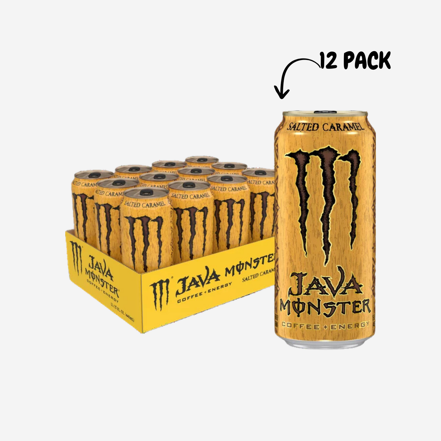 Java Monster Salted Caramel, Coffee + Energy, 15 fl oz 12 Cans