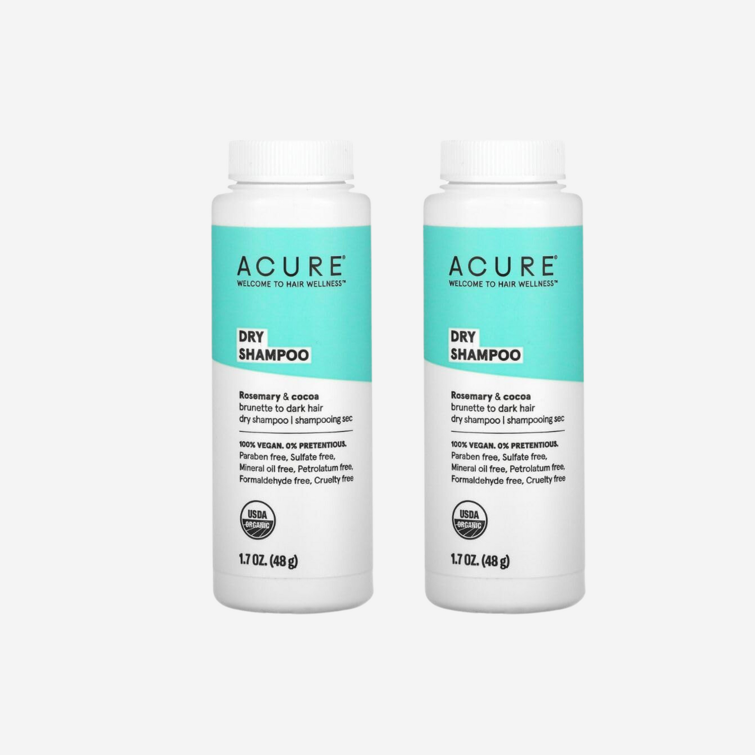 ACURE Dry Shampoo, Brunette to Dark Hair, Rosemary & Cocoa, 1.7 oz (58 g) (Pack of 2)