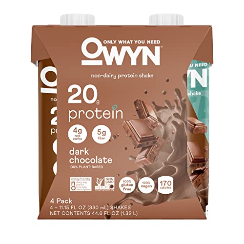 OWYN  Protein Plant-Based Shake  Dark Chocolate  4 Shakes  12 fl oz  355 ml  Each