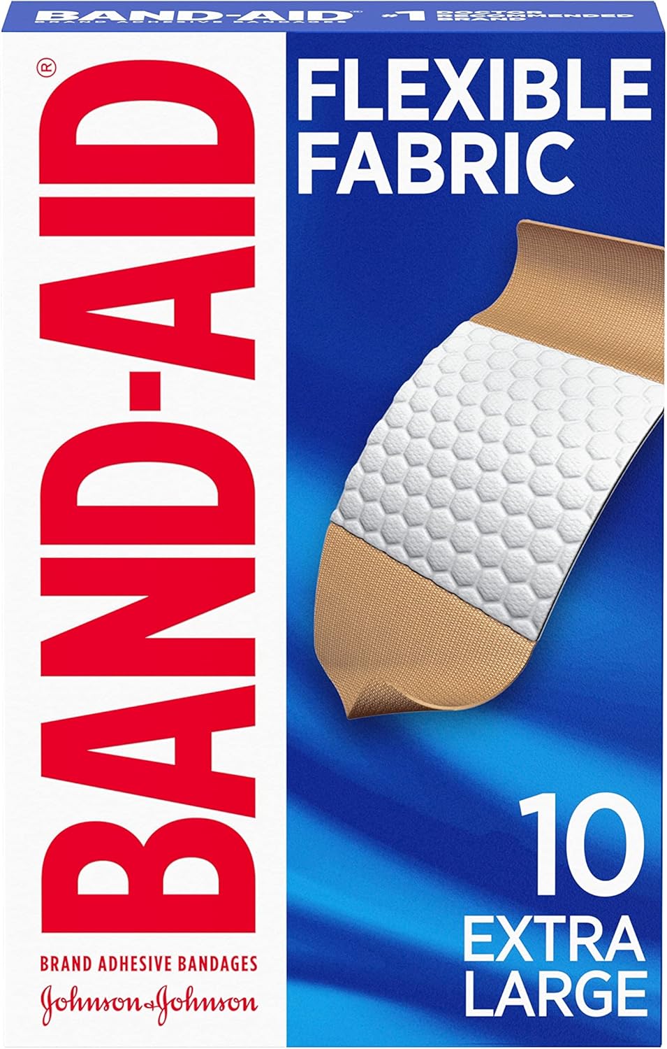 Band-Aid Brand Adhesive Bandages Flexible Fabric, Extra Large, 10 Count 2 Pack