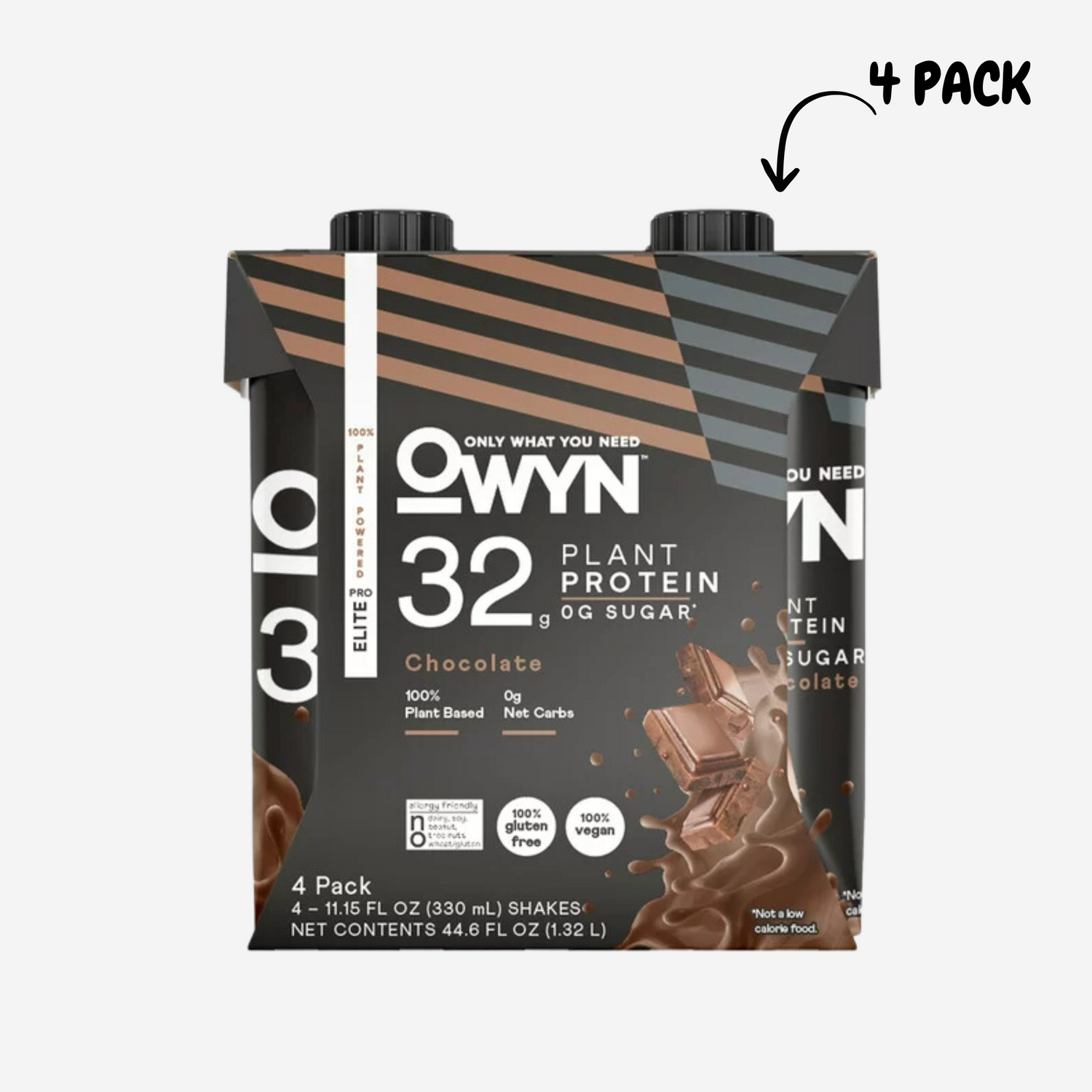 OWYN Pro Elite Protein Shake, Chocolate, 4 Ct, 32g