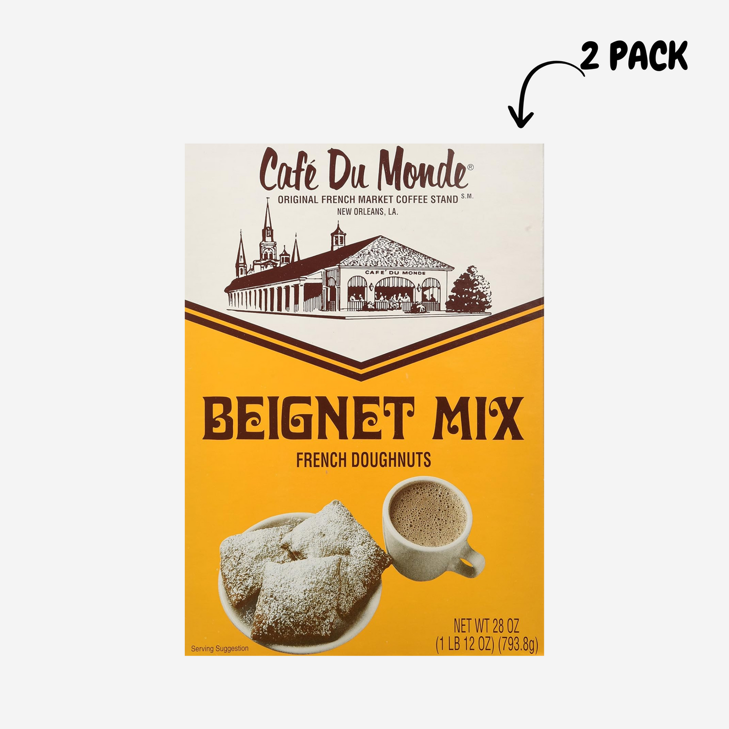 Cafe du Monde Mix Beignet Mix, 28 oz, Pack of 2