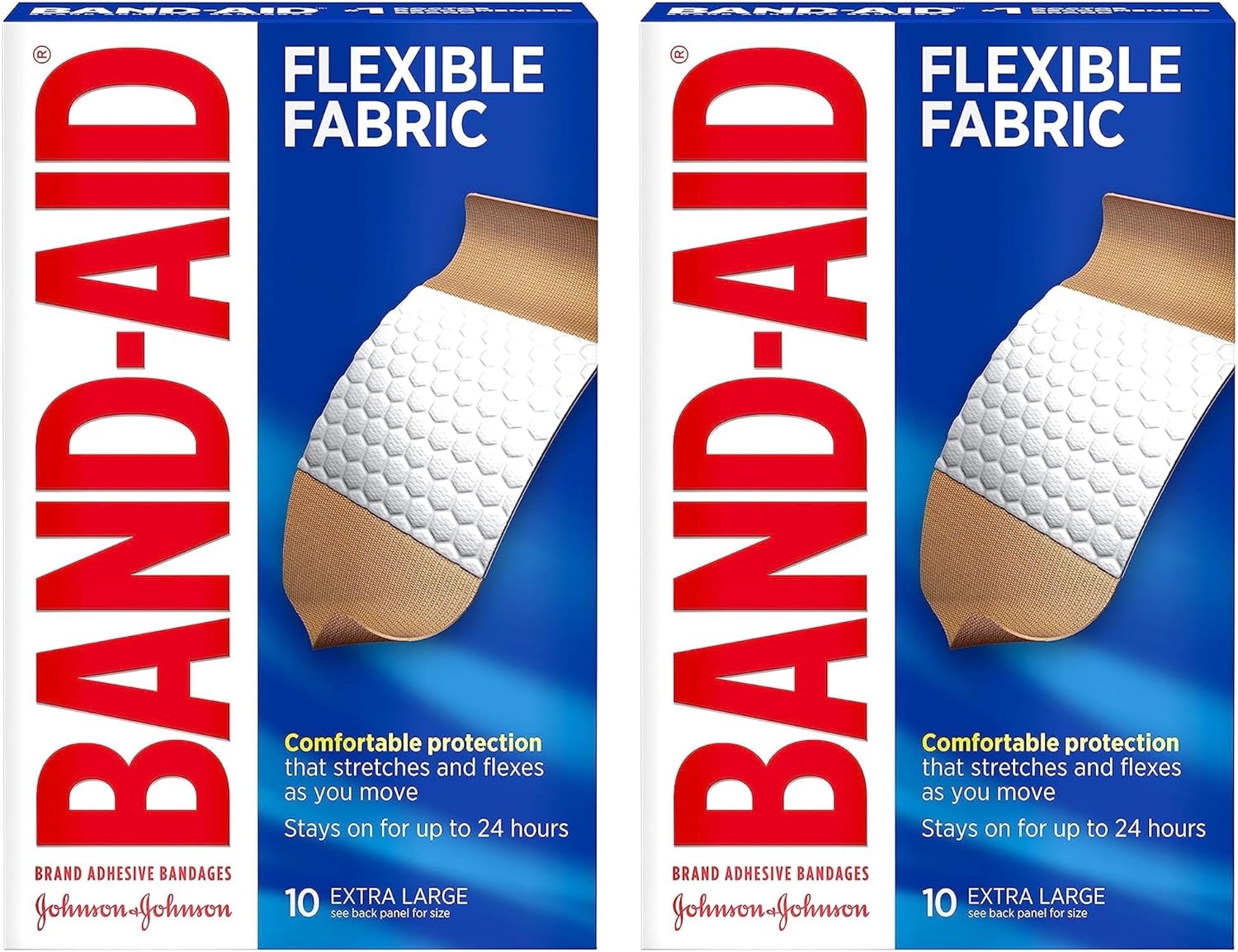 Band-AID Flexible Fabric Bandages, Extra Large 10 EA 2 Pack