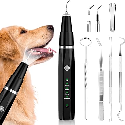 Teeth Cleaning Kit for Tartar and Stains - Suitable for Dogs and Cats (Black)