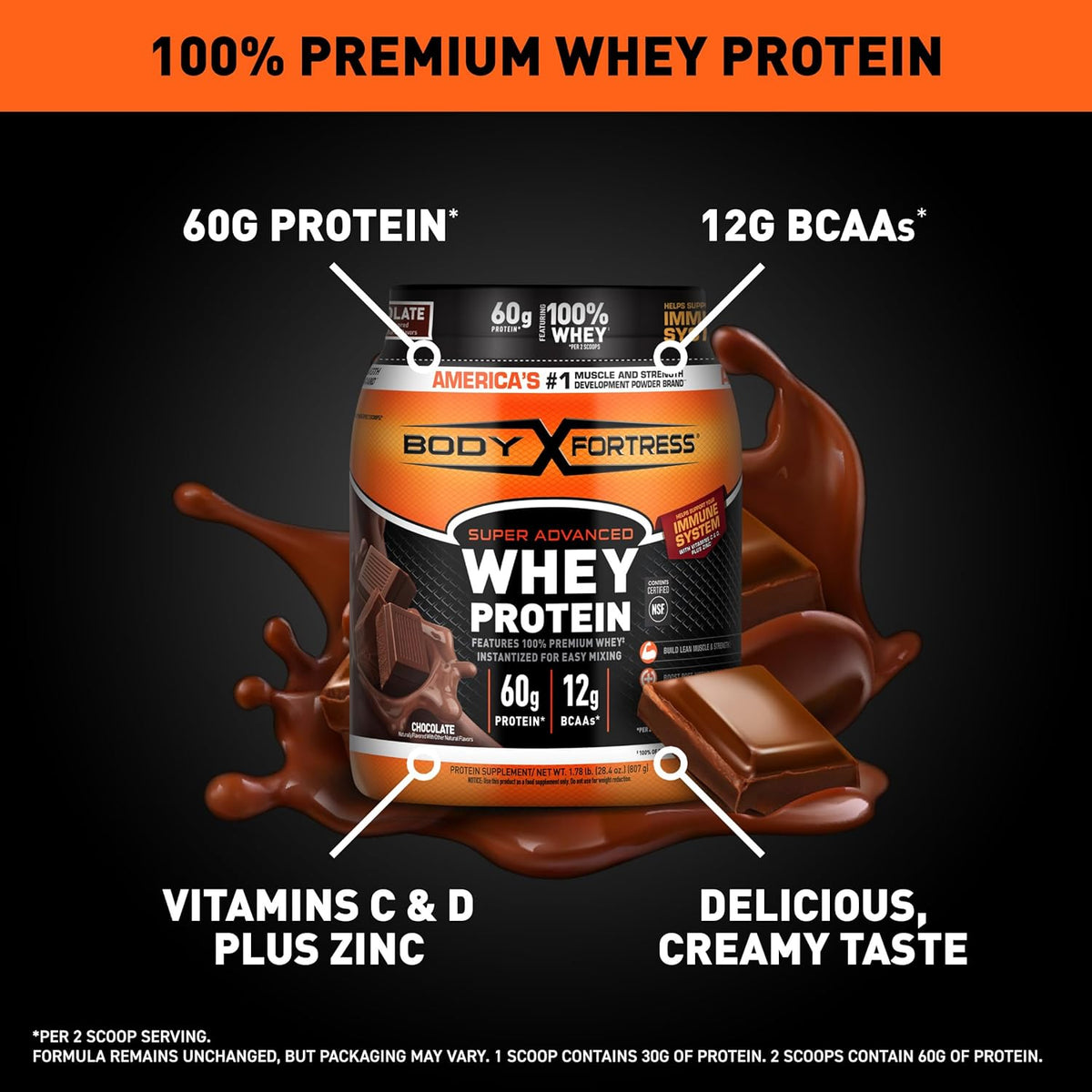 Body Fortress Super Advanced Whey Protein Powder,