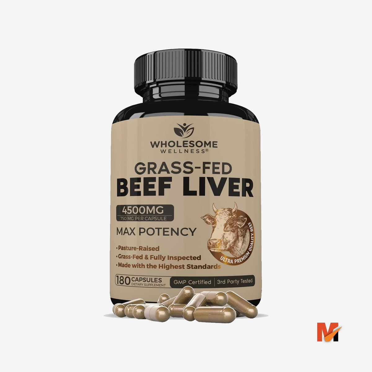 Grass Fed Desiccated Beef Liver Capsules