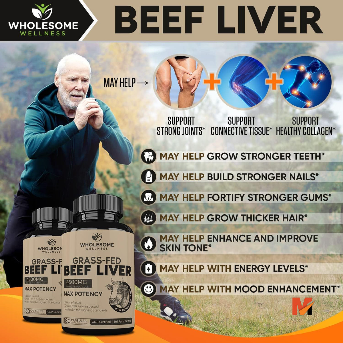 Grass Fed Desiccated Beef Liver Capsules