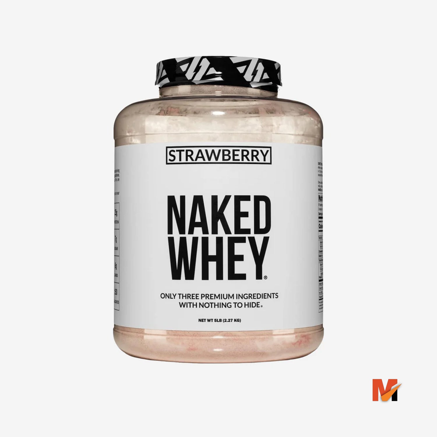 NAKED Nutrition Whey Protein Supplement Powder, Strawberry  , 5LB